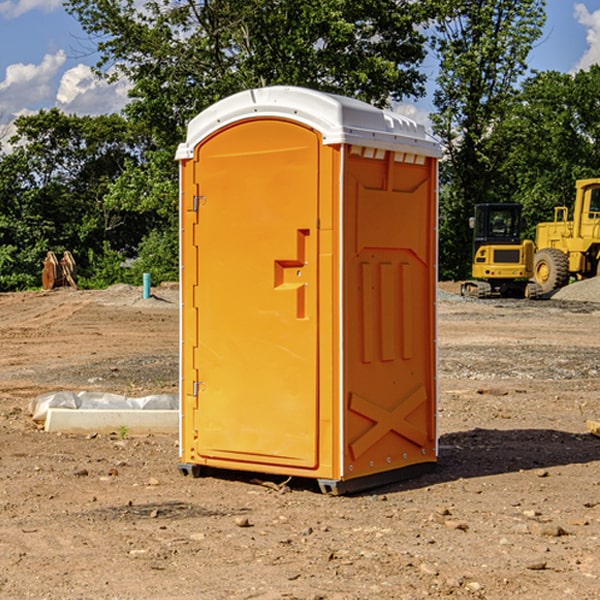 how often are the porta potties cleaned and serviced during a rental period in Landess